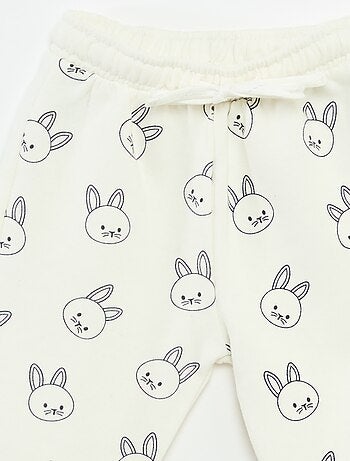 Pantaloni da jogging in felpa con tasca a marsupio e orecchie fantasiose