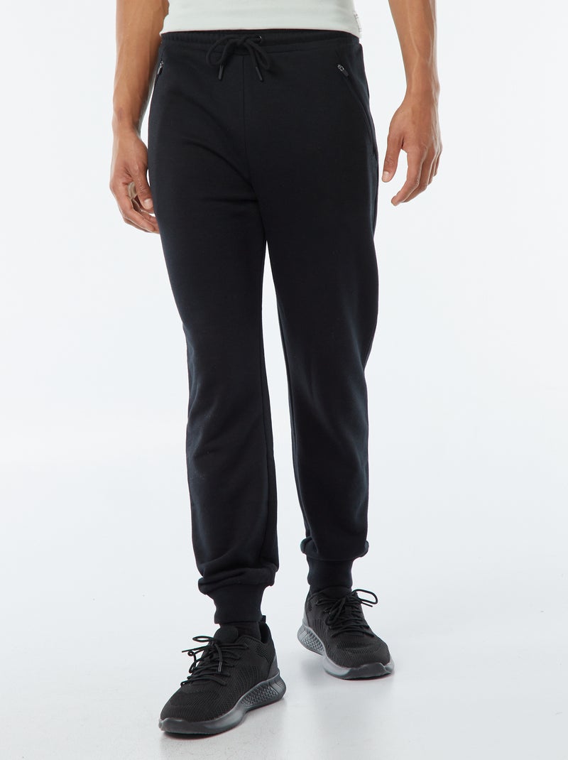 Joggers in felpa leggera con tasche zippate Nero - Kiabi