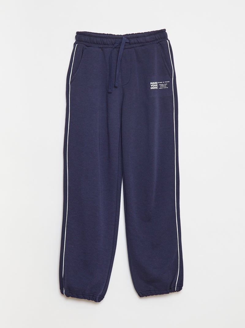 Joggers in french terry con bordino a contrasto Blu - Kiabi