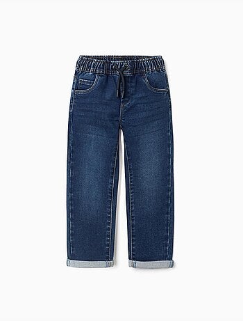 Joggers in jeans con coulisse e 5 tasche