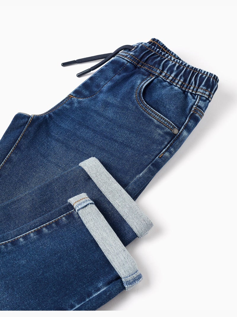 Joggers in jeans con coulisse e 5 tasche Blu scuro - Kiabi