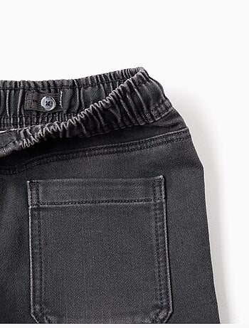 Joggers in jeans con coulisse e 5 tasche