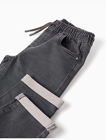 Joggers in jeans con coulisse e 5 tasche
