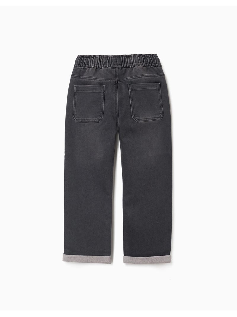 Joggers in jeans con coulisse e 5 tasche Grigio scuro - Kiabi