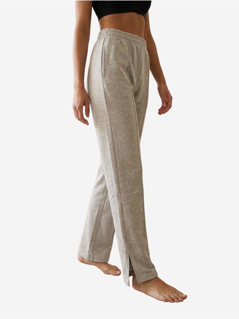 Joggers in maglia a vita alta a gamba ampia my fashion Grigio chiaro - Kiabi