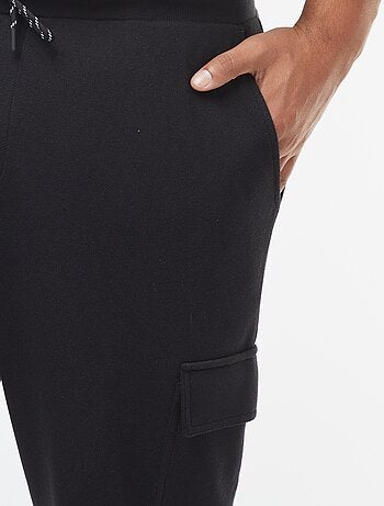 Joggers in maglia piqué con tasche con patta