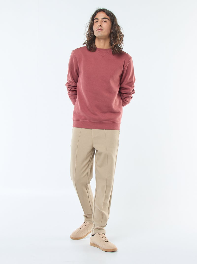 Joggers in maglia piqué tinta unita Beige - Kiabi