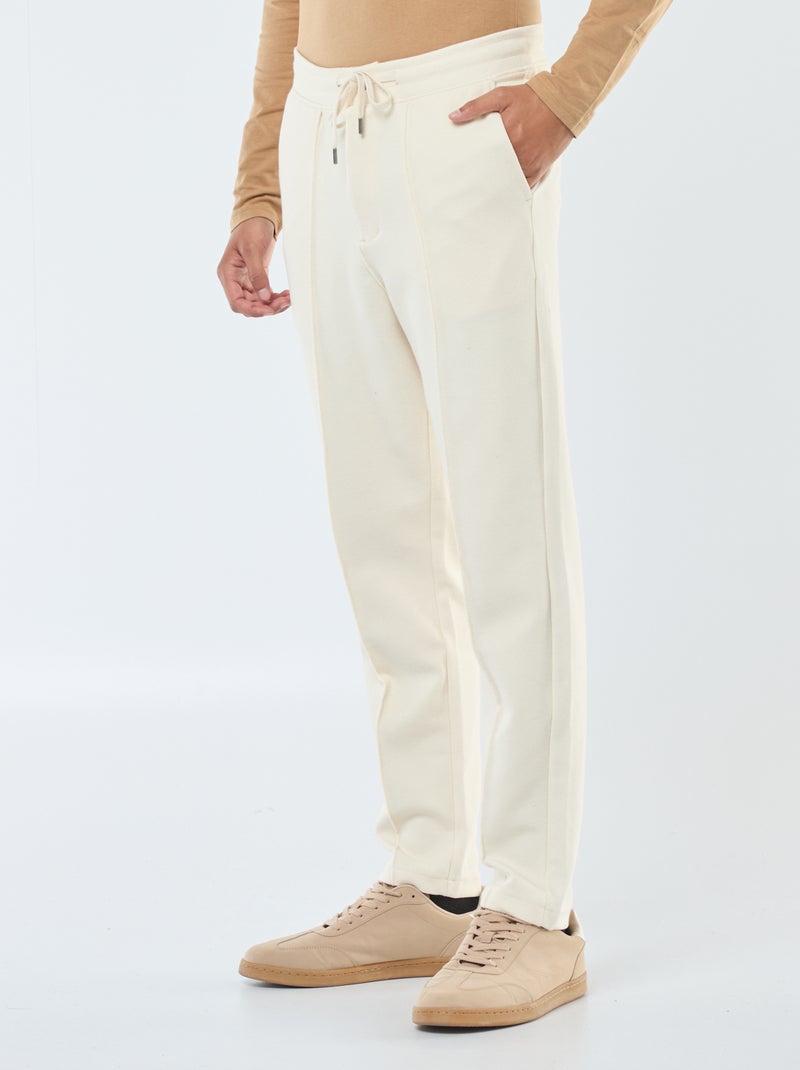 Joggers in maglia piqué tinta unita Bianco - Kiabi