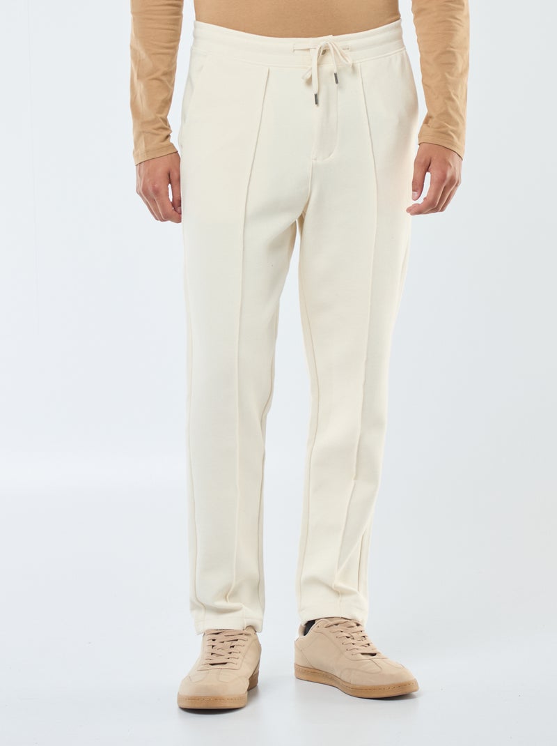 Joggers in maglia piqué tinta unita Bianco - Kiabi