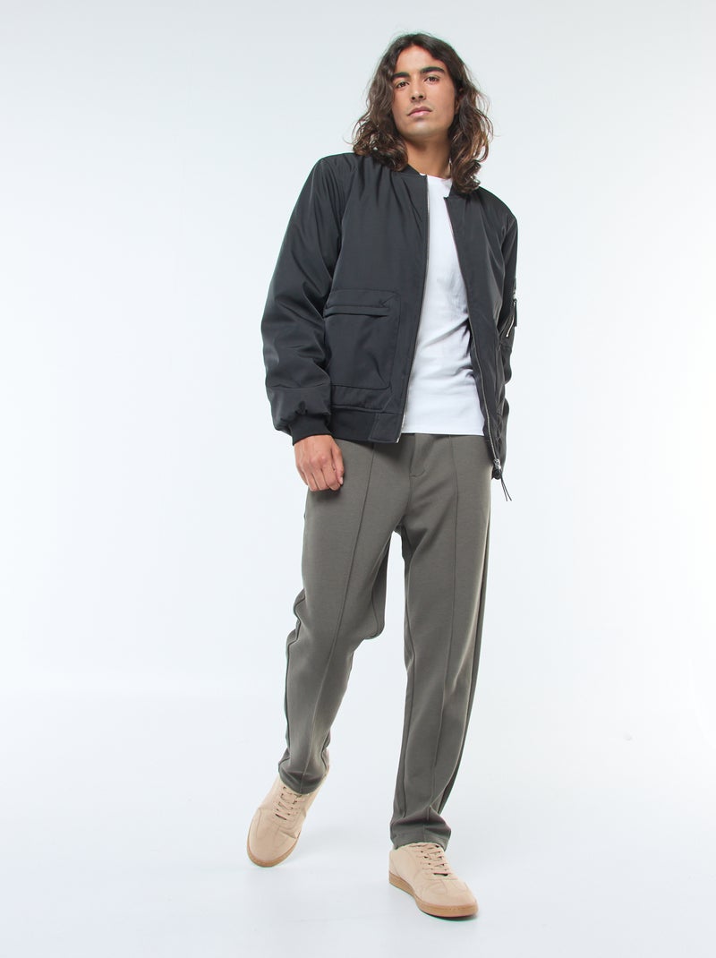 Joggers in maglia piqué tinta unita Kaki - Kiabi