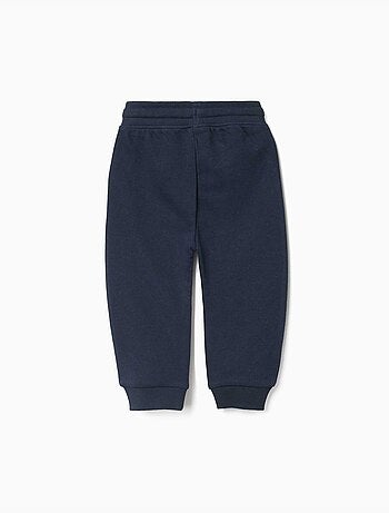Joggers in pile con coulisse e stampa