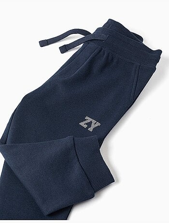 Joggers in pile con coulisse e stampa