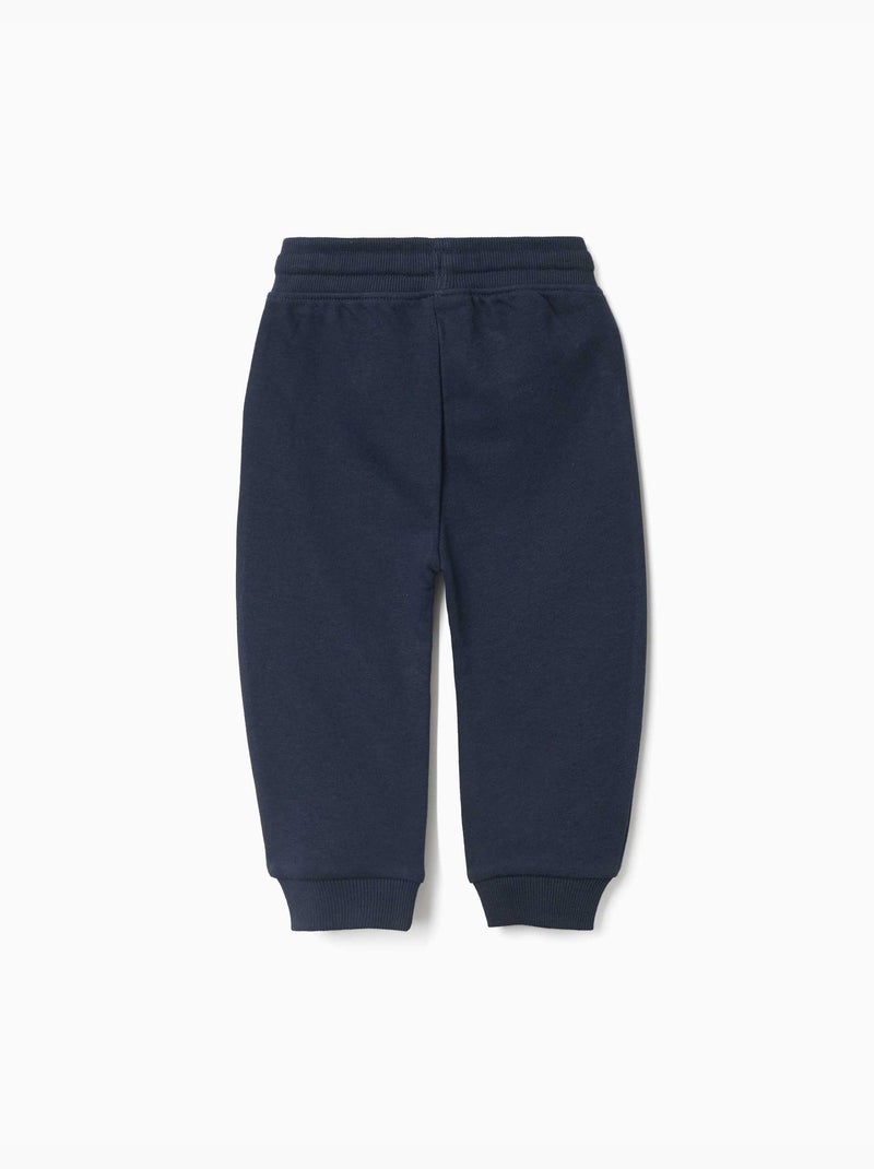 Joggers in pile con coulisse e stampa Blu scuro - Kiabi