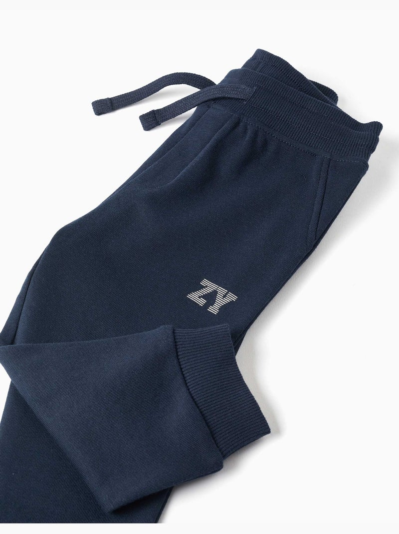 Joggers in pile con coulisse e stampa Blu scuro - Kiabi