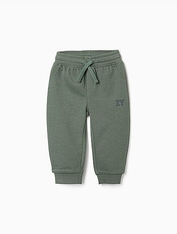 Joggers in pile con coulisse e stampa