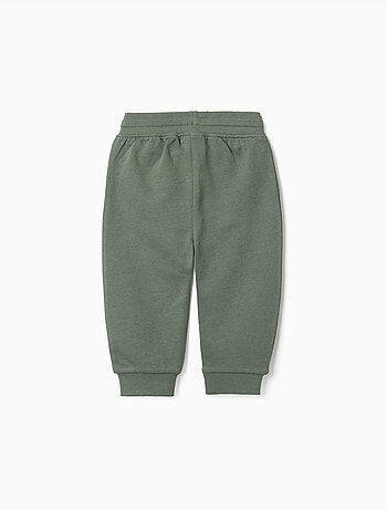 Joggers in pile con coulisse e stampa