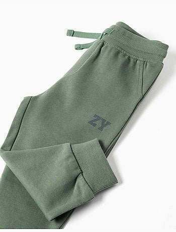 Joggers in pile con coulisse e stampa
