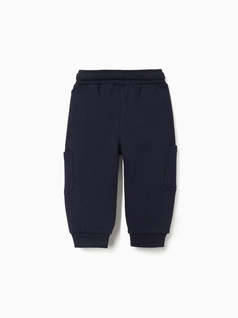 Joggers in pile spazzolato con tasche cargo Blu scuro - Kiabi
