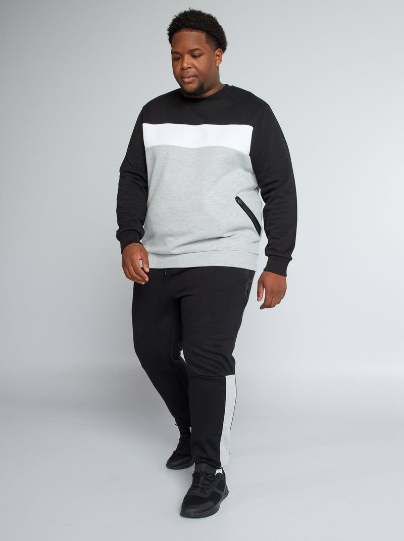 Joggers in piqué di cotone Nero - Kiabi