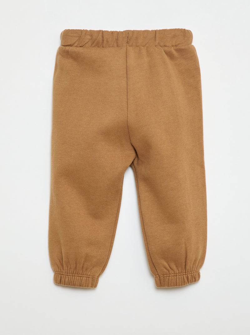 Joggers in tessuto felpato Beige - Kiabi