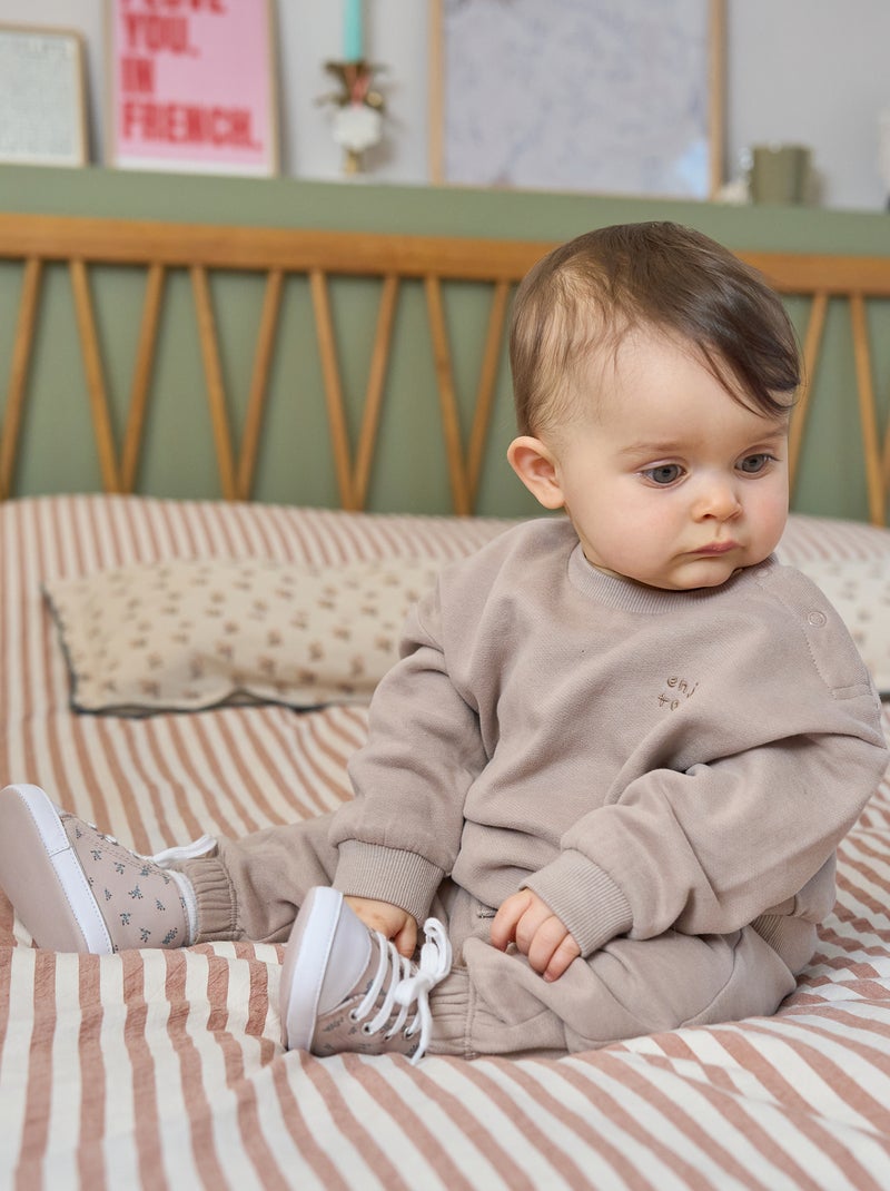 Joggers in tessuto felpato beige - Kiabi