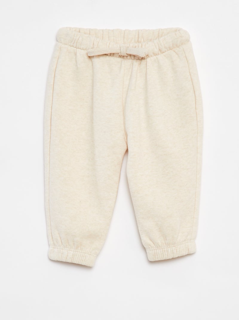 Joggers in tessuto felpato Beige - Kiabi
