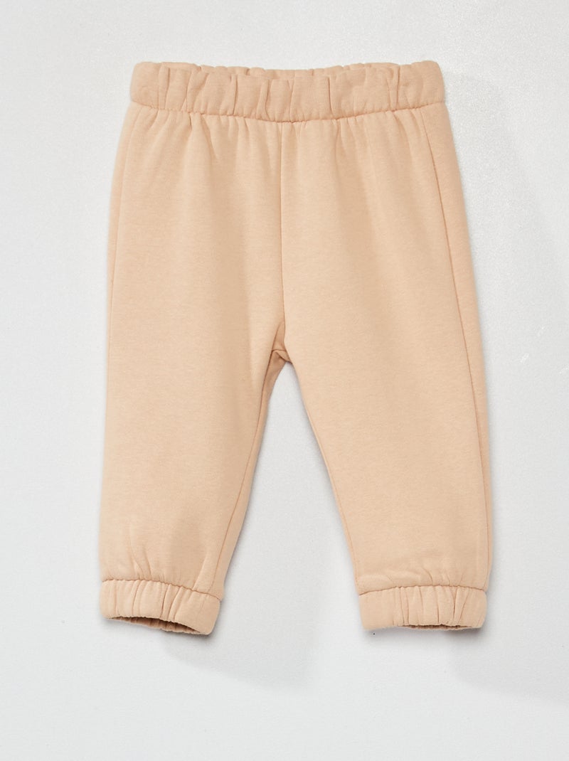 Joggers in tessuto felpato BEIGE - Kiabi