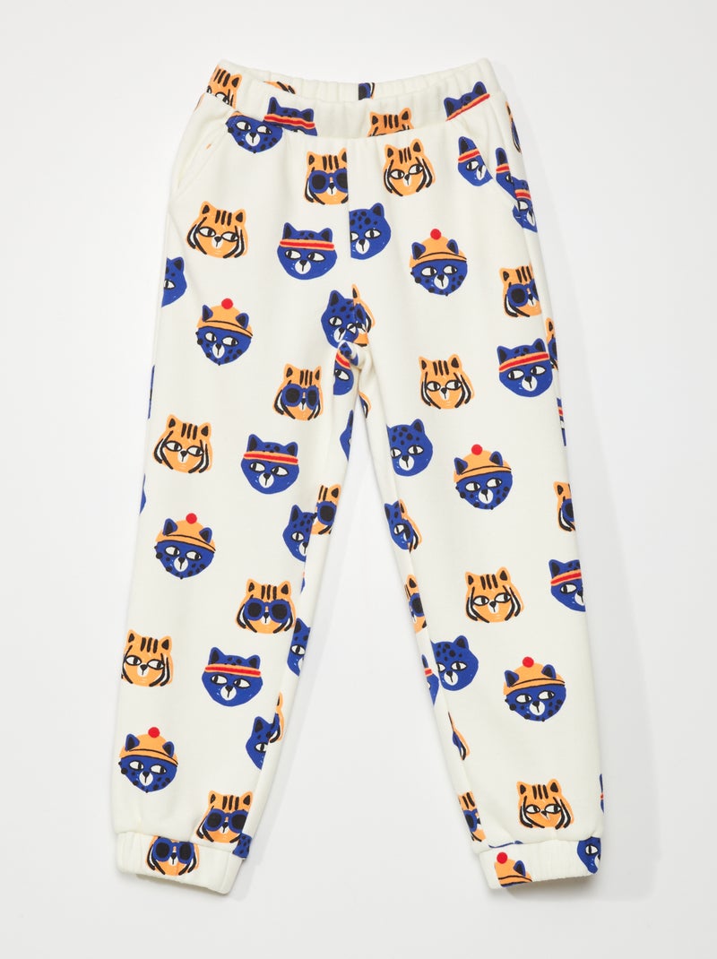 Joggers in tessuto felpato BIANCO - Kiabi