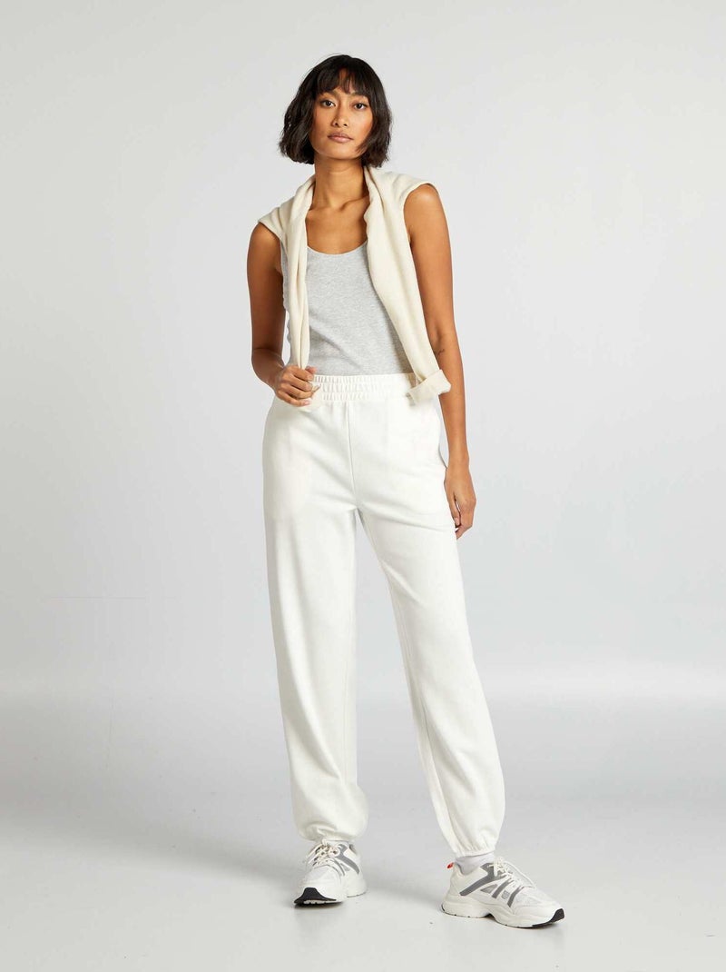 Joggers in tessuto felpato BIANCO - Kiabi