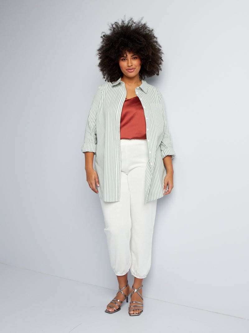 Joggers in tessuto felpato BIANCO - Kiabi