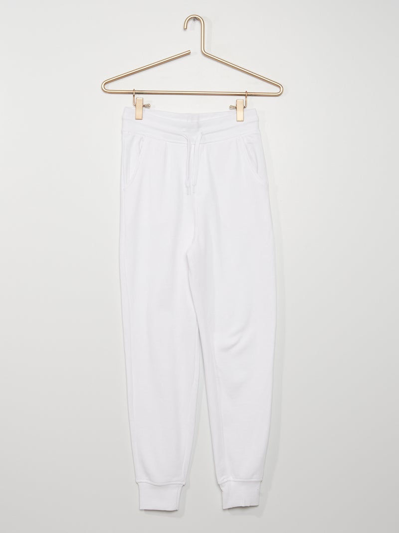 Joggers in tessuto felpato Bianco - Kiabi