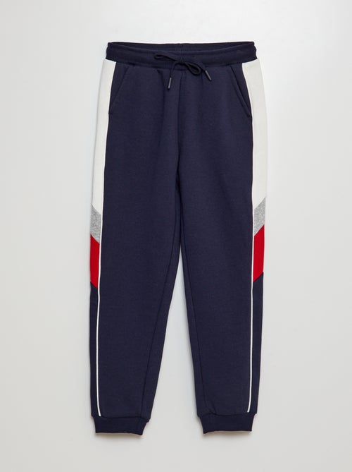 Joggers in tessuto felpato color block - Kiabi