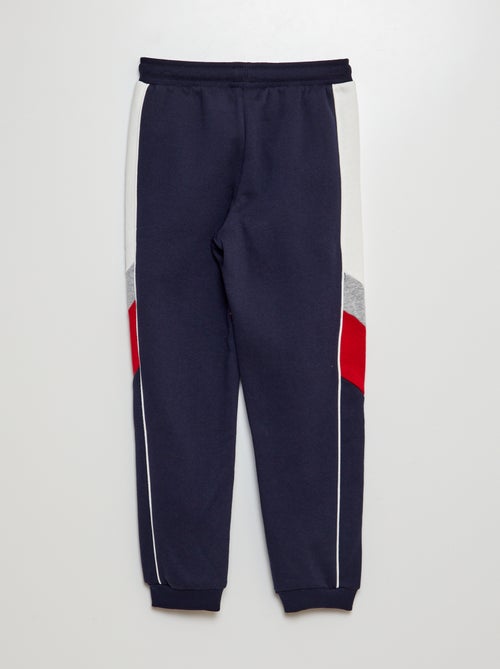 Joggers in tessuto felpato color block - Kiabi