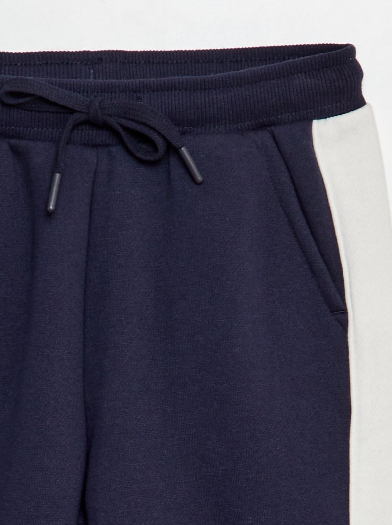 Joggers in tessuto felpato color block blu - Kiabi