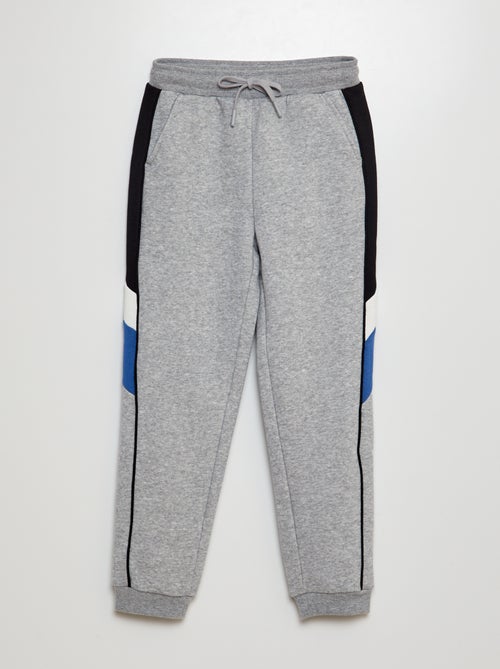 Joggers in tessuto felpato color block - Kiabi