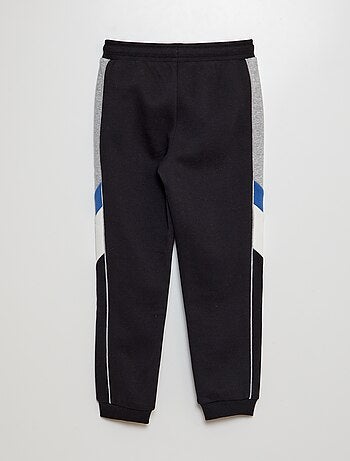 Joggers in tessuto felpato color block