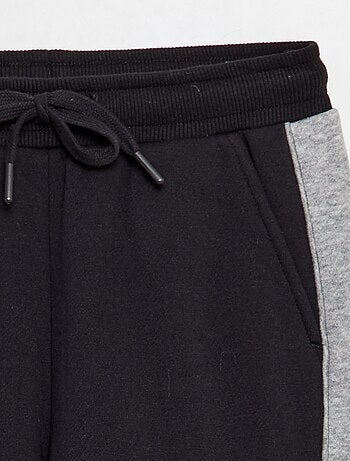 Joggers in tessuto felpato color block