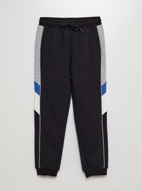 Joggers in tessuto felpato color block - Kiabi