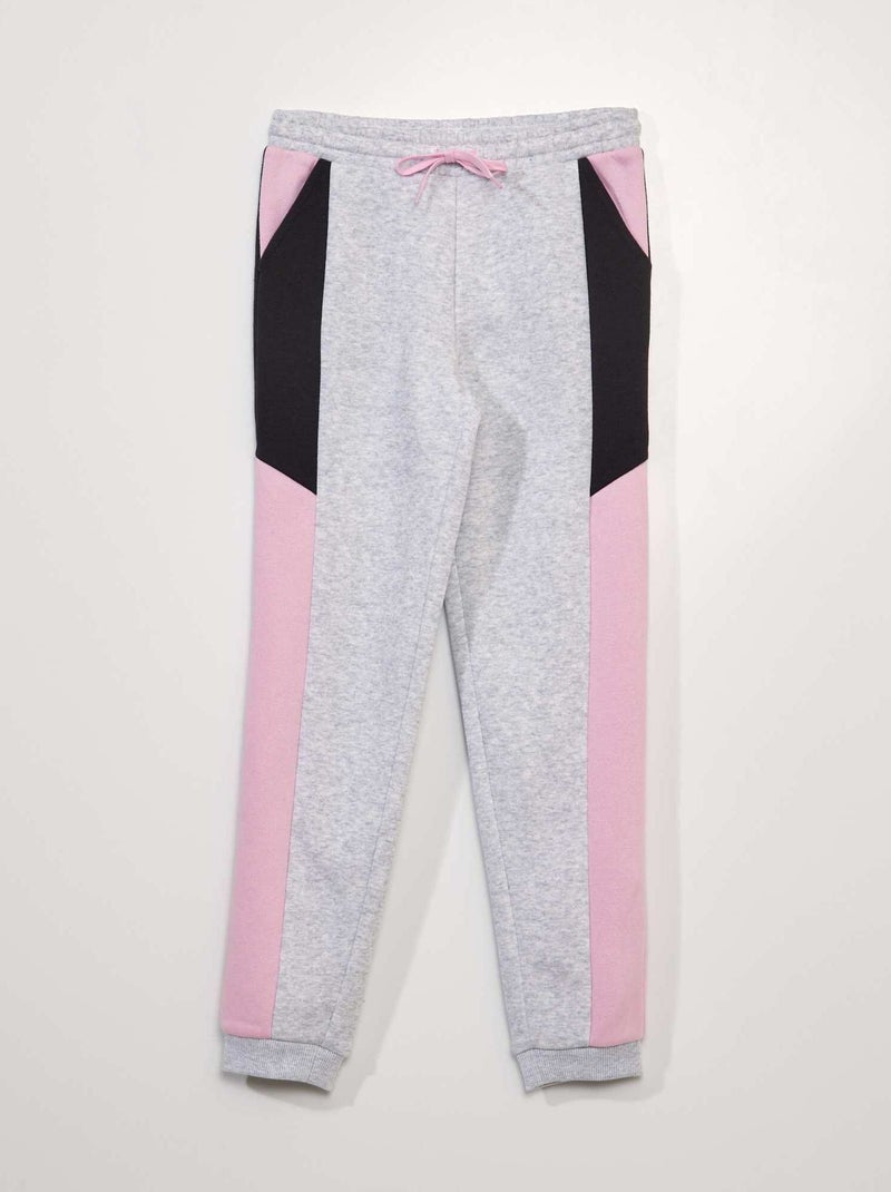 Joggers in tessuto felpato colorblock GRIGIO - Kiabi