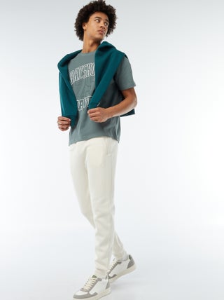 Joggers in tessuto felpato con 2 tasche con zip
