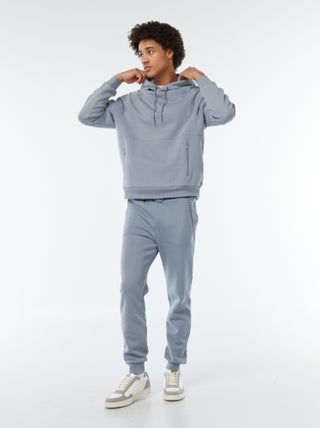 Joggers in tessuto felpato con 2 tasche con zip