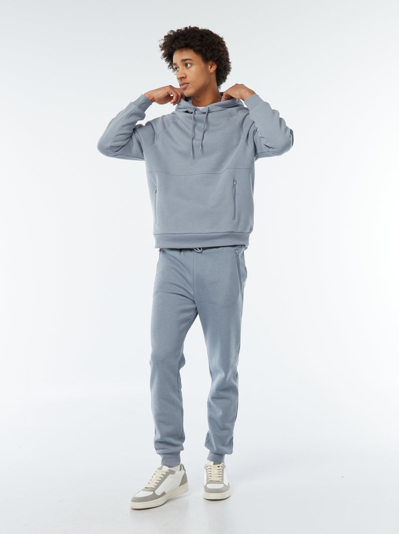 Joggers in tessuto felpato con 2 tasche con zip Blu - Kiabi