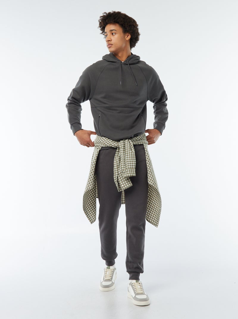 Joggers in tessuto felpato con 2 tasche con zip grigio - Kiabi