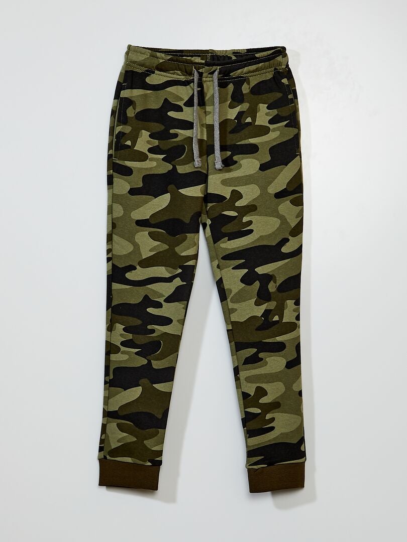 Joggers in tessuto felpato con stampa KHAKI_CAMOU - Kiabi