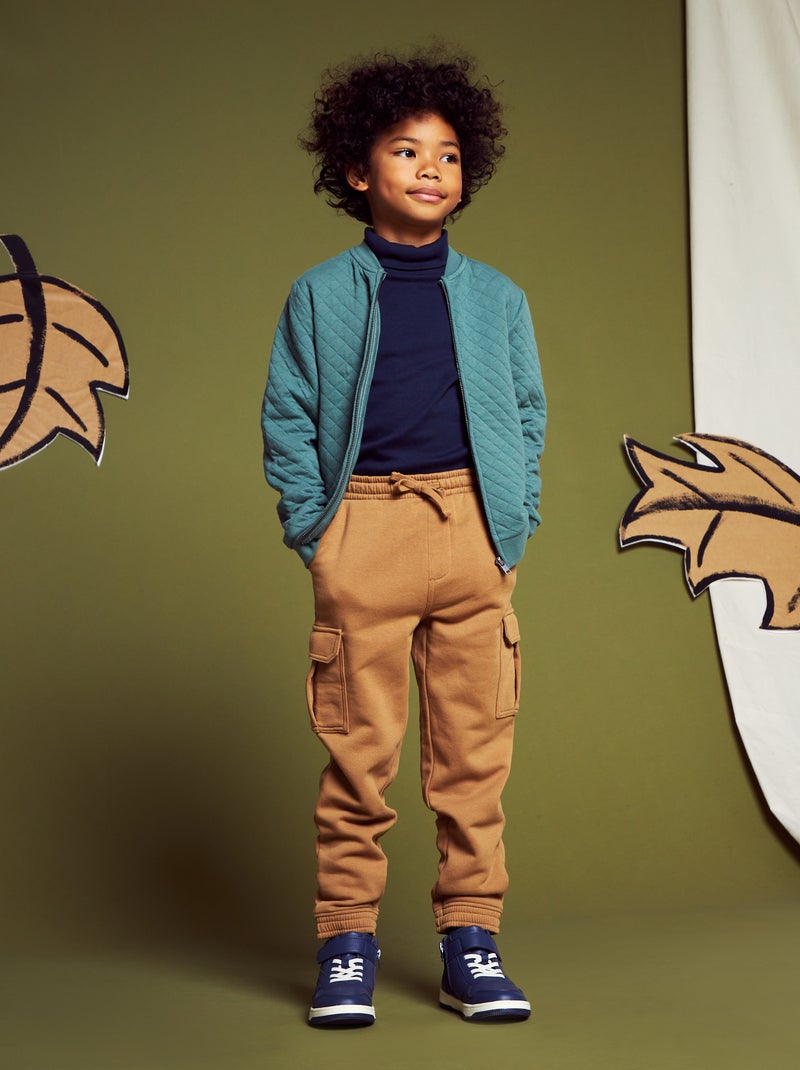 Joggers in tessuto felpato con tasche BEIGE - Kiabi