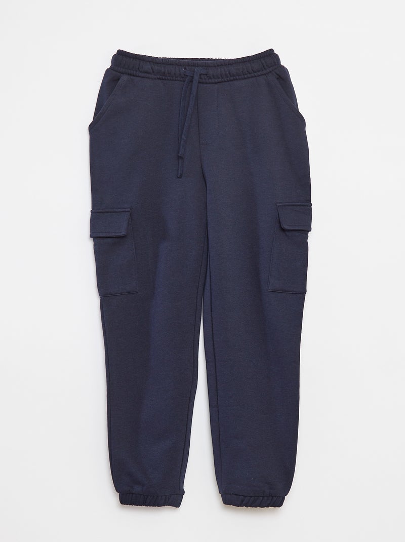 Joggers in tessuto felpato con tasche blu - Kiabi