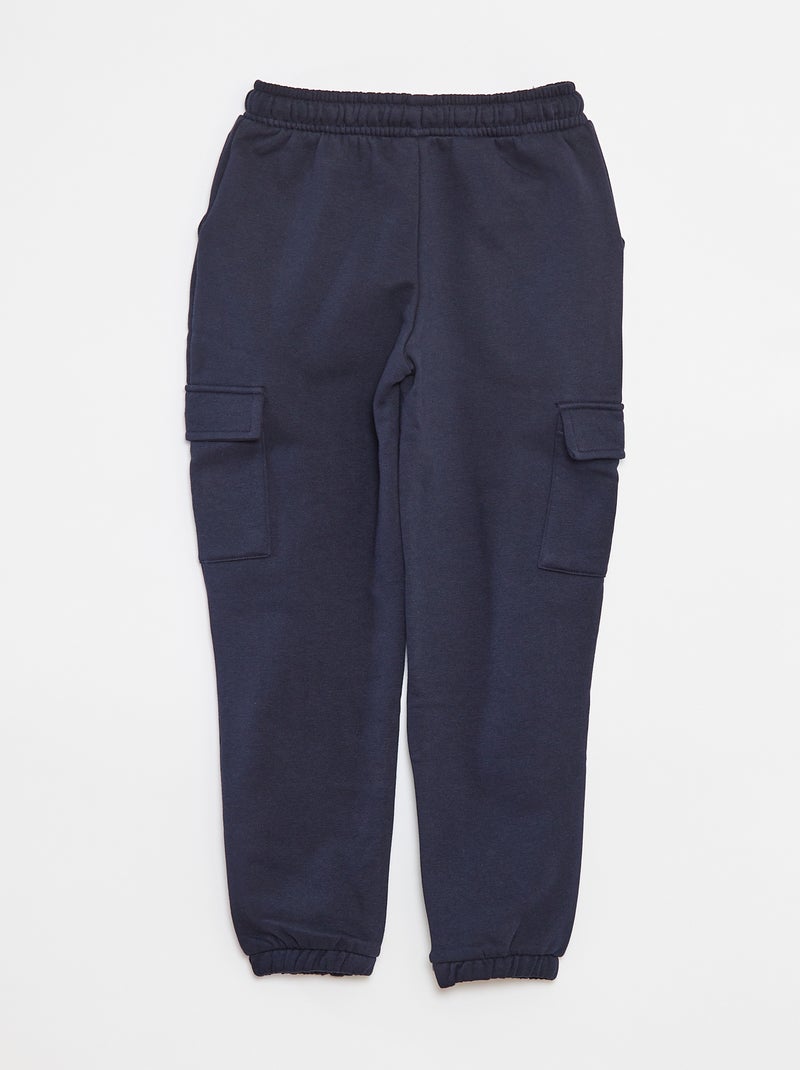 Joggers in tessuto felpato con tasche blu - Kiabi