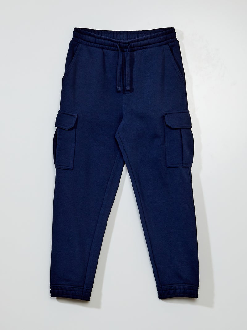 Joggers in tessuto felpato con tasche blu nero - Kiabi