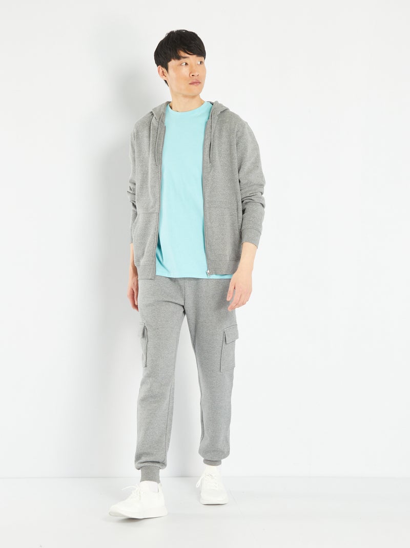 Joggers in tessuto felpato con tasche GRIGIO - Kiabi