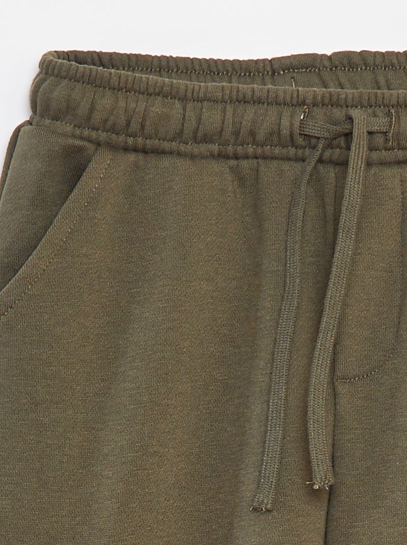 Joggers in tessuto felpato con tasche Kaki - Kiabi